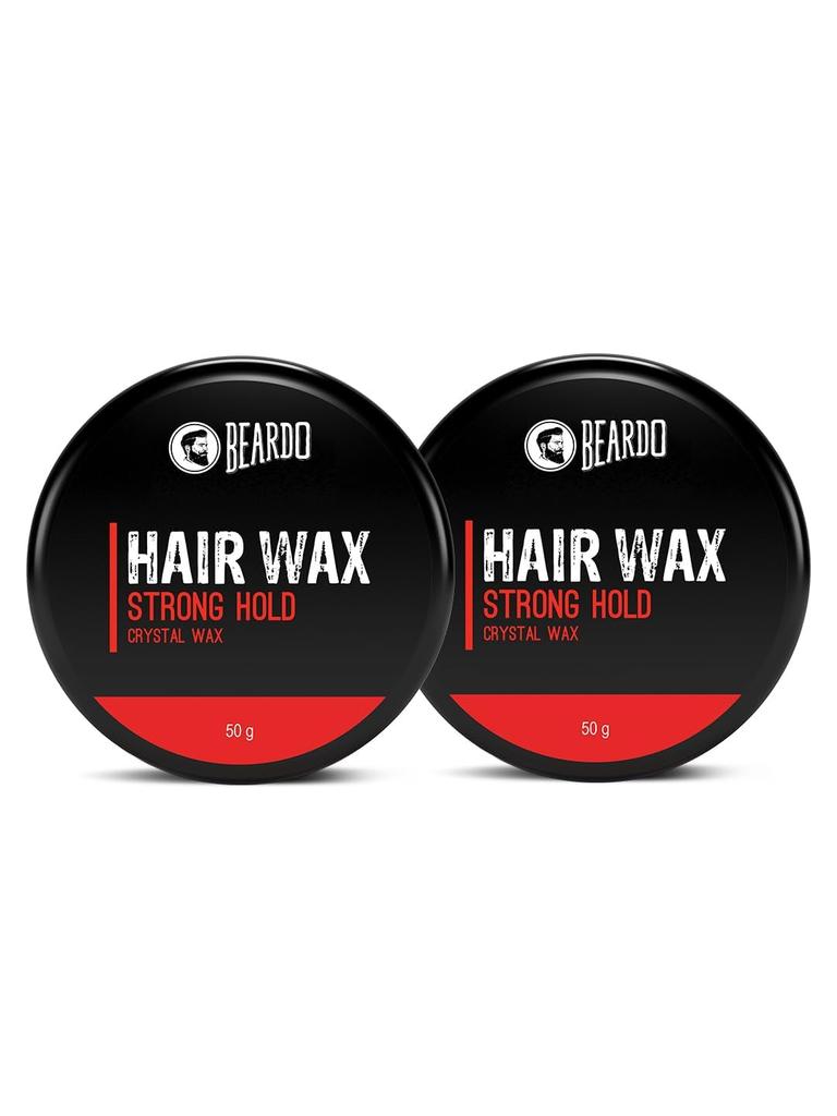 Beardo Stronghold Hair Wax, 50gm (Pack of 2) | Crystal Hair Wax | Hair Wax Men | Styling Wax | Glossy Finish | Shine | Strong Hold, Restylable Anyt
