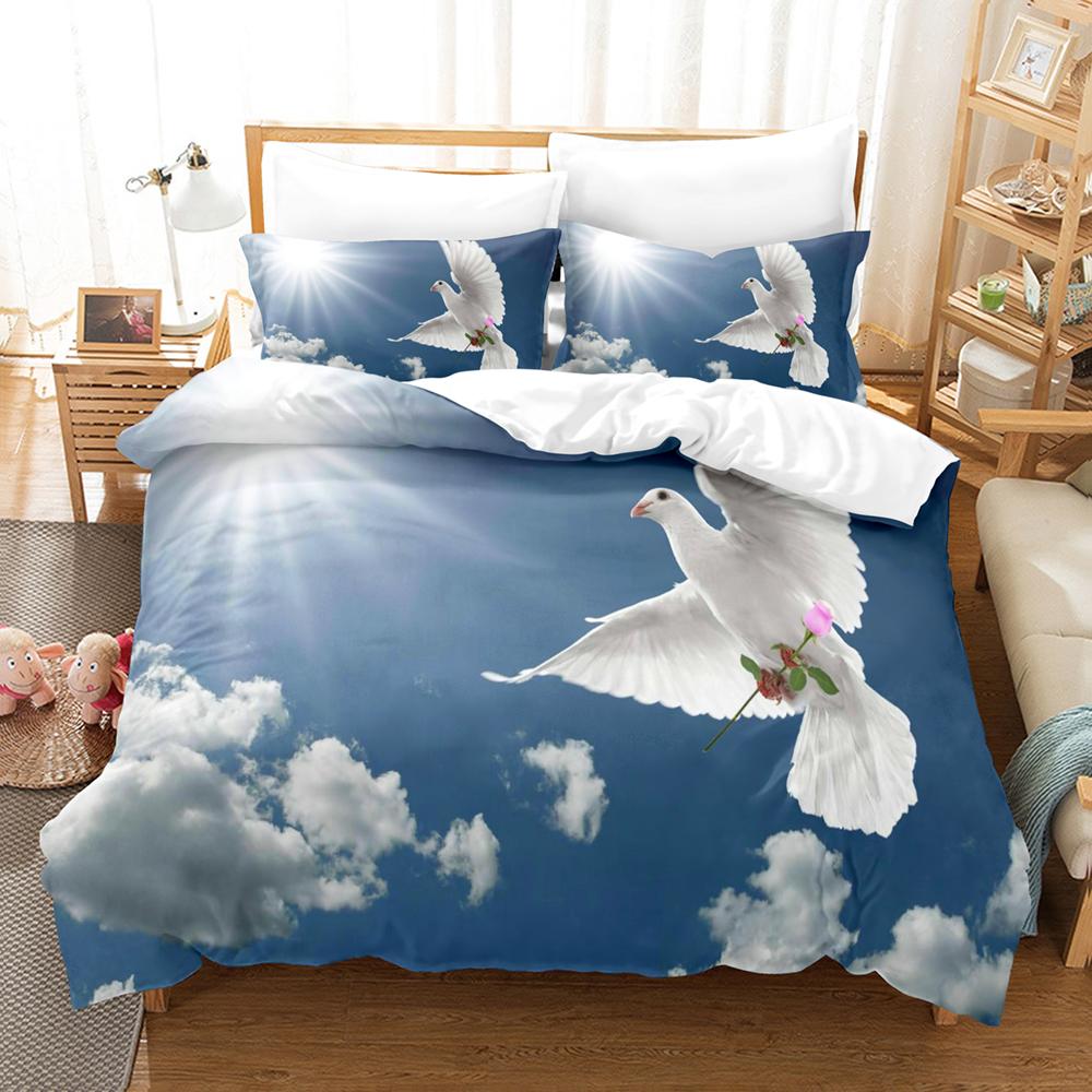 3D-Design Gedrucktes Premium-Qualität Tier Taube Bettwäsche-Set Daunendecke mit Kissenbezug Doppelbettgröße Einzelbett King-Größe