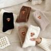 Autumn Winter Warm Floor Socks Fleece Thickened Embroidered Sleep Socks Cartoon Cute Mid-Tube Stockings Women