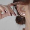 "Sterling Silver Heart-Shaped Zircon Earrings for Women - Simple, Elegant, and Luxurious."