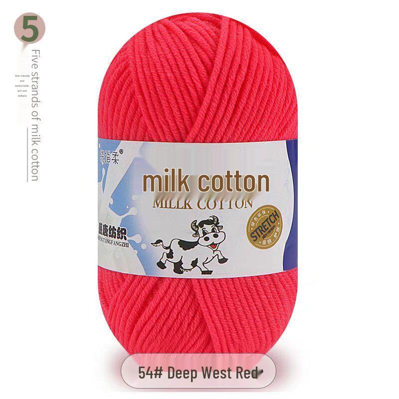Five-Strand Milk Cotton Yarn for Crochet: Medium-Thick, Hand-Knitted DIY Kit for Dolls, Shoes, Scarves.