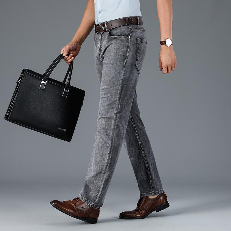 Herren Trendige Straight Stretch Jeans mit mittlerer Bundhöhe - Jugendlicher & Mittelalterlicher Stil