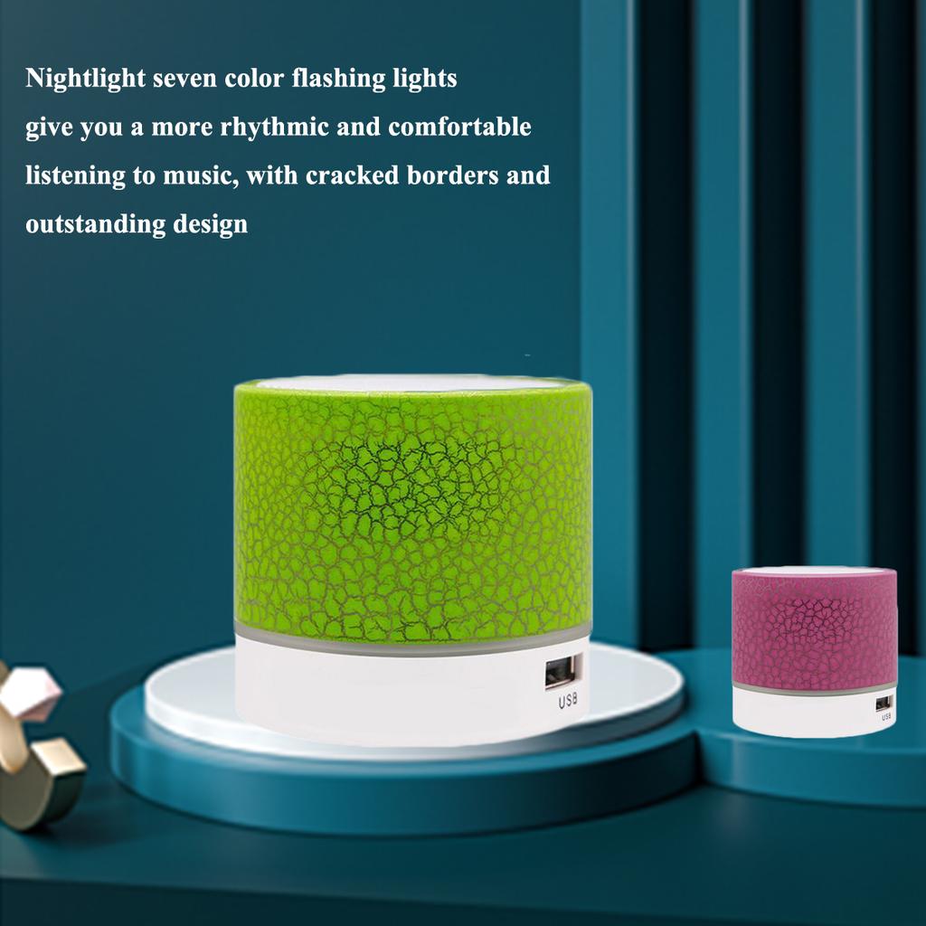 Neuer tragbarer Mini-Autoradio A9 Dazzling Crack LED Wireless Bluetooth 4.1 Subwoofer-Lautsprecher TF-Karte