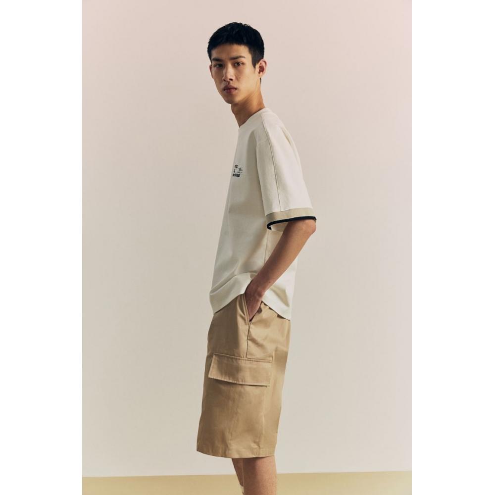 H M Loose FiT PrinTed T sHirT wHiTe