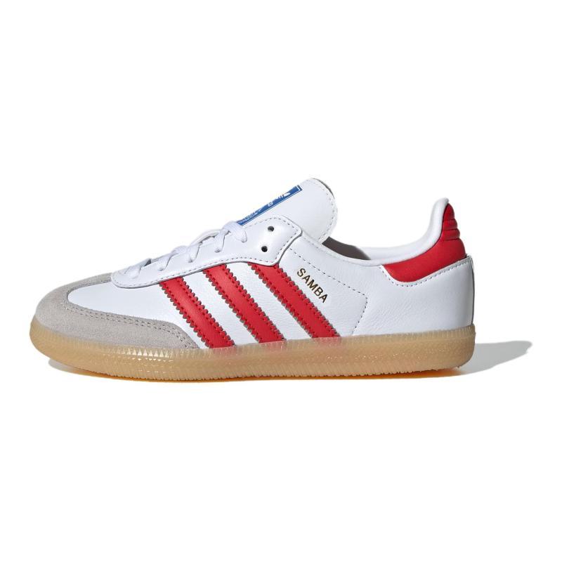 Adidas Originals SAMBA OG Abrasion Resistant Low Top Kids Skateboarding Shoes White Red Kids Sneakers JI4465 34