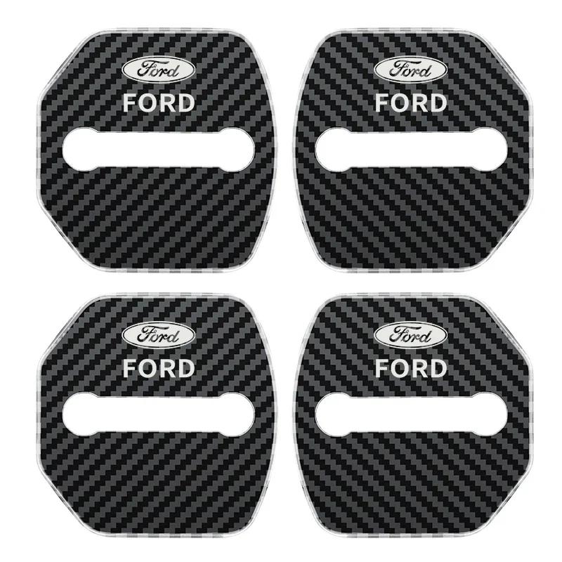 Adesivo per Auto 4pz Copertura Decorativa di Protezione Serratura Porta Emblema custodia per Ford Kuga Territory Focus RS Escort Fiesta Mondeo Accesso