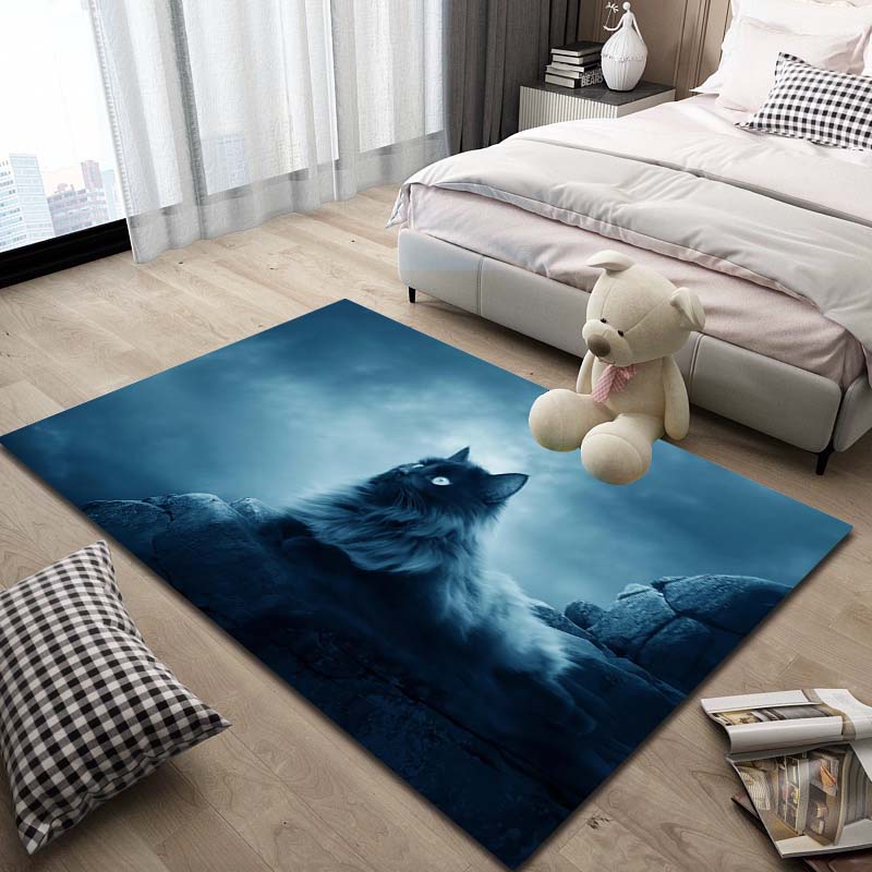 Customizable Cartoon Cat Print Bathroom Floor Mats, Non-slip Decorative Bathroom Mats, Comfortable Door Mats, Living Room Carpet