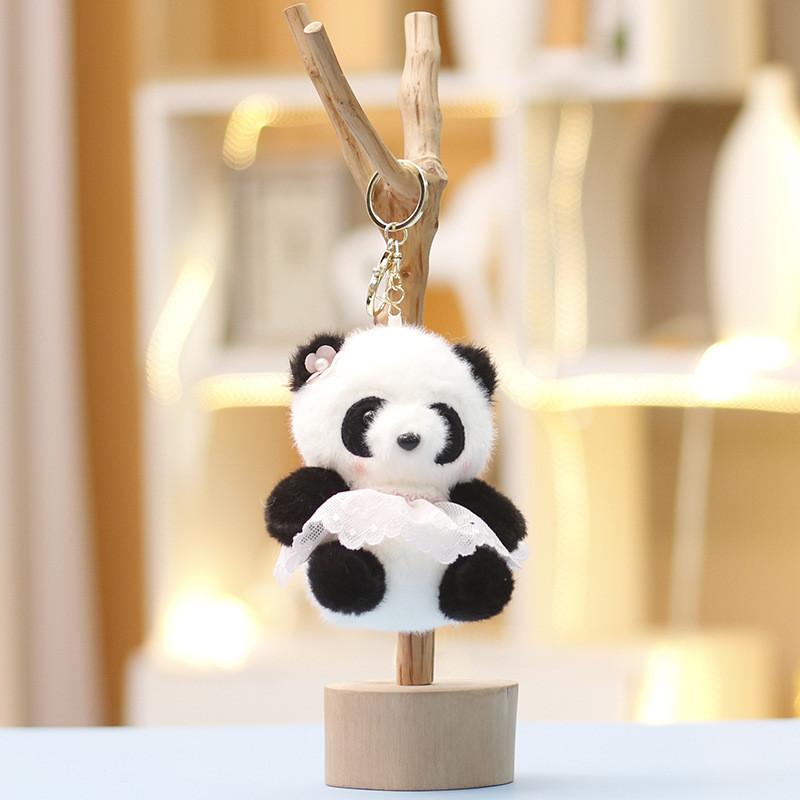 

Panda Plush Toy With Dress Cute Animal Soft Stuffed For Girls Gift And Bag