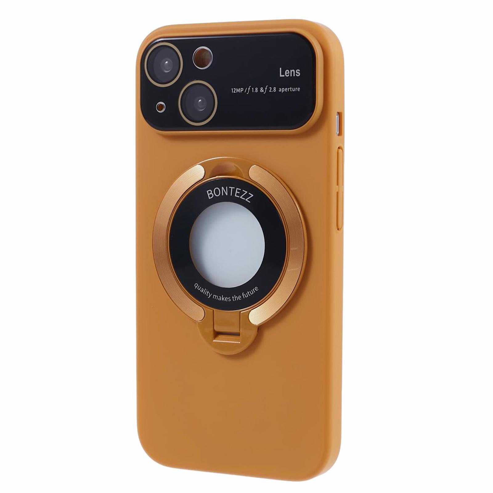 

VOERO Kickstand Hard PC Case for iPhone 15 Rubberized Anti-Scratch Phone Cover Compatible with MagSafe Khaki