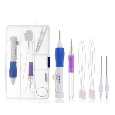 9Pcs/Box Craft Tools ABS Plastic Stitching Embroidery Pen Set Sewing Punch Needle Knitting