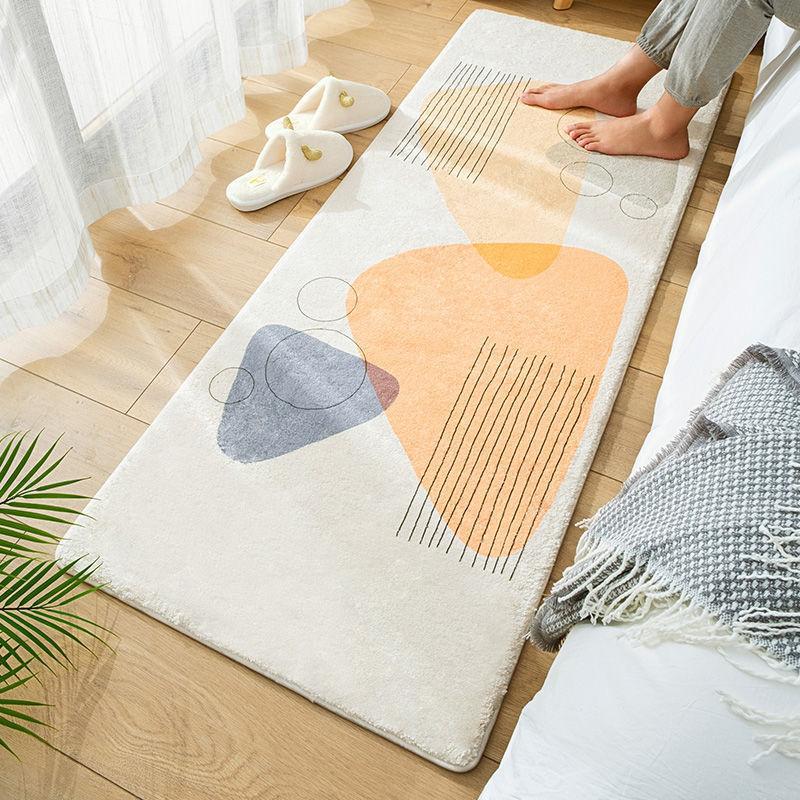 Comfortable Imitation Cashmere Bedside Rug Plush Foot Pad Bedroom Decoration Floor Mat Non-slip Absorbent Long Carpet Area Rugs