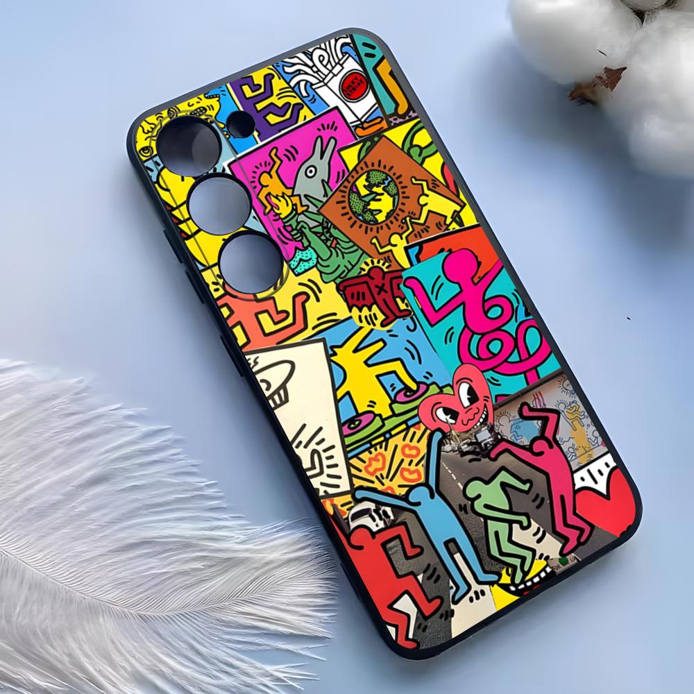 Artist K-H-haring Phone Case For Samsung S25 Ultra S24 S23 S 22 S21 S20 Plus S23 S24 Fe Galaxy A54 A53 A34 A25 A16 A14 A13Cover