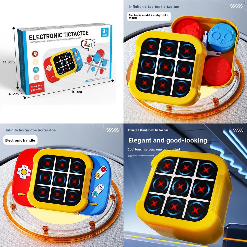 Super Tic Tac Toe Handheld Electronic Game For Family Entertainment And Brain Development