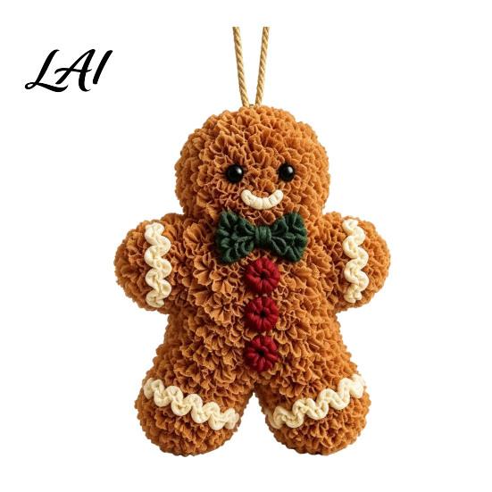 Keepsake Ornament Crafts Fabric Poke Art Christmas Kit DIY 3D Santa Tree Craft Handmade Hanging Ornaments Snowman Gingerbread Man for Holiday Mantel