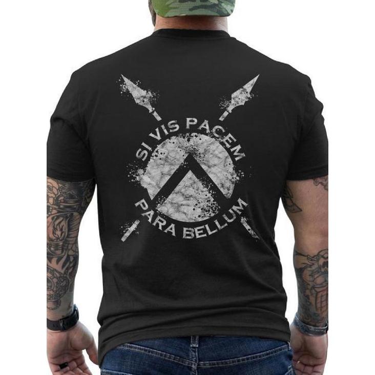 Siis Pacem Para Bellum Sparta Men S T-Shirt - Spartan Warrior Back Print Tee - Breathable Pure Shirt for Gym, Cosplay, Casual Wear - Spartan S чёрный