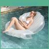 Grote Nieuwe Parelwitte Zeemeermin Water Lounger Schelp Drijver Volwassen Maat