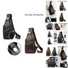 Barnoroo New Men's Casual Chest Bag Fashionable Crossbody Bag With Usb Port Trendy Men's Bag