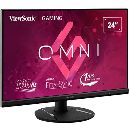 ViewSonic VX2416 Full HD Gaming Monitor Blue Light Warranty and Backlight 24-inch (IPS, 100Hz, 1ms, HDMI, DP, Flicker-Free, Reduction, 3-Year (Panel