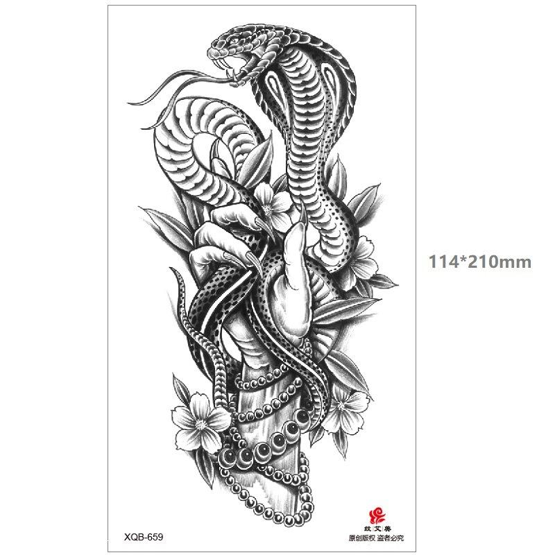 Dragon Wolf Tiger Black Water Transfer Simulation Disposable Temporary Half-Arm Animal Set Tattoo Sticker