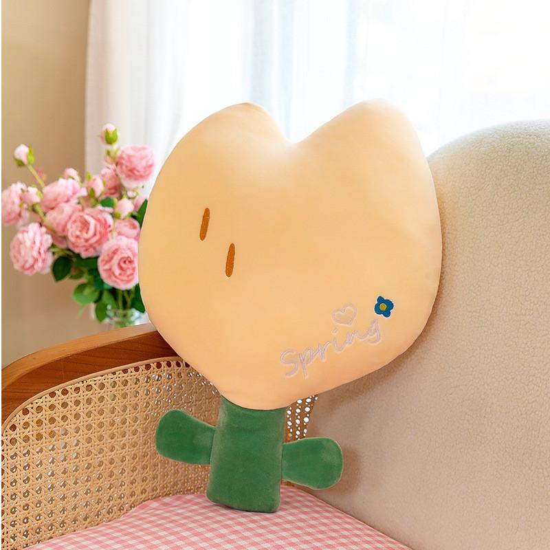 Adorable Plush Flower Pillow Comfortable Office Cushion Cartoon Floral Design
