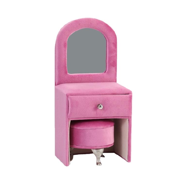 Stylish Plush Jewelry Display Stand Elegant Plush Jewelry Case European Style Mini Chair for Ring Earring Display