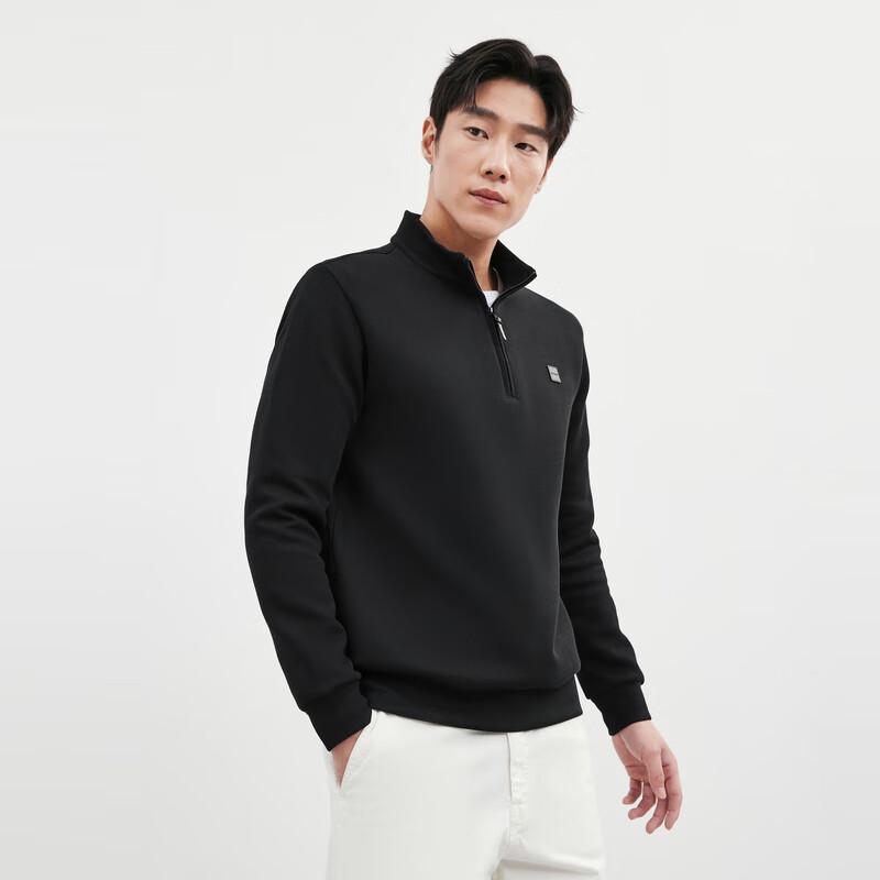 SEPTWOLVES Men's Half-Zip Sweatshirt with Chest Patch