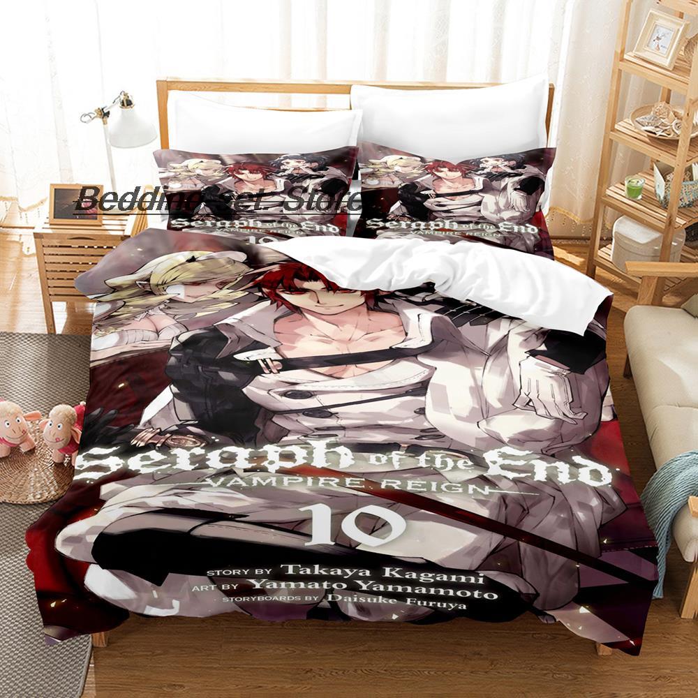 2014 Seraph Of The End Bedding Set Single Twin Full Queen King Size Bed Set Teenager Bedroom Duvetcover Sets Anime Bed Sheet Set