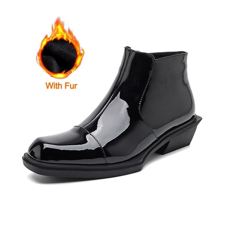 Fashion British Style Pointed Toe Cowboy Boots Genuine Leather Boots for Men Luxury Elegantes Casual Leather Office Business Basic Boots