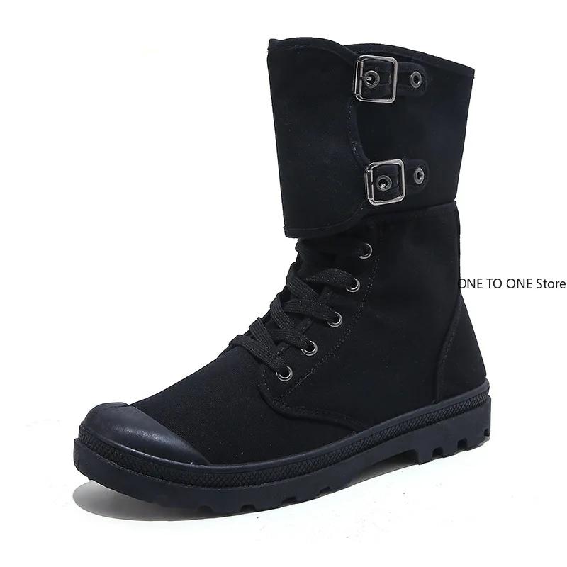 Fashion 2025 Classic Men Desert Boots Canvas New Mens Working Safty Shoes High Top Outdoor Men's Ankle Boots Fashion Botas Masculino