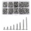 800Pcs M2 Cross Flat Head Screws, 4mm-20mm Plated Carbon Steel Flat Head Screws Self Tapping Screws Wood Screws Assortment Kit