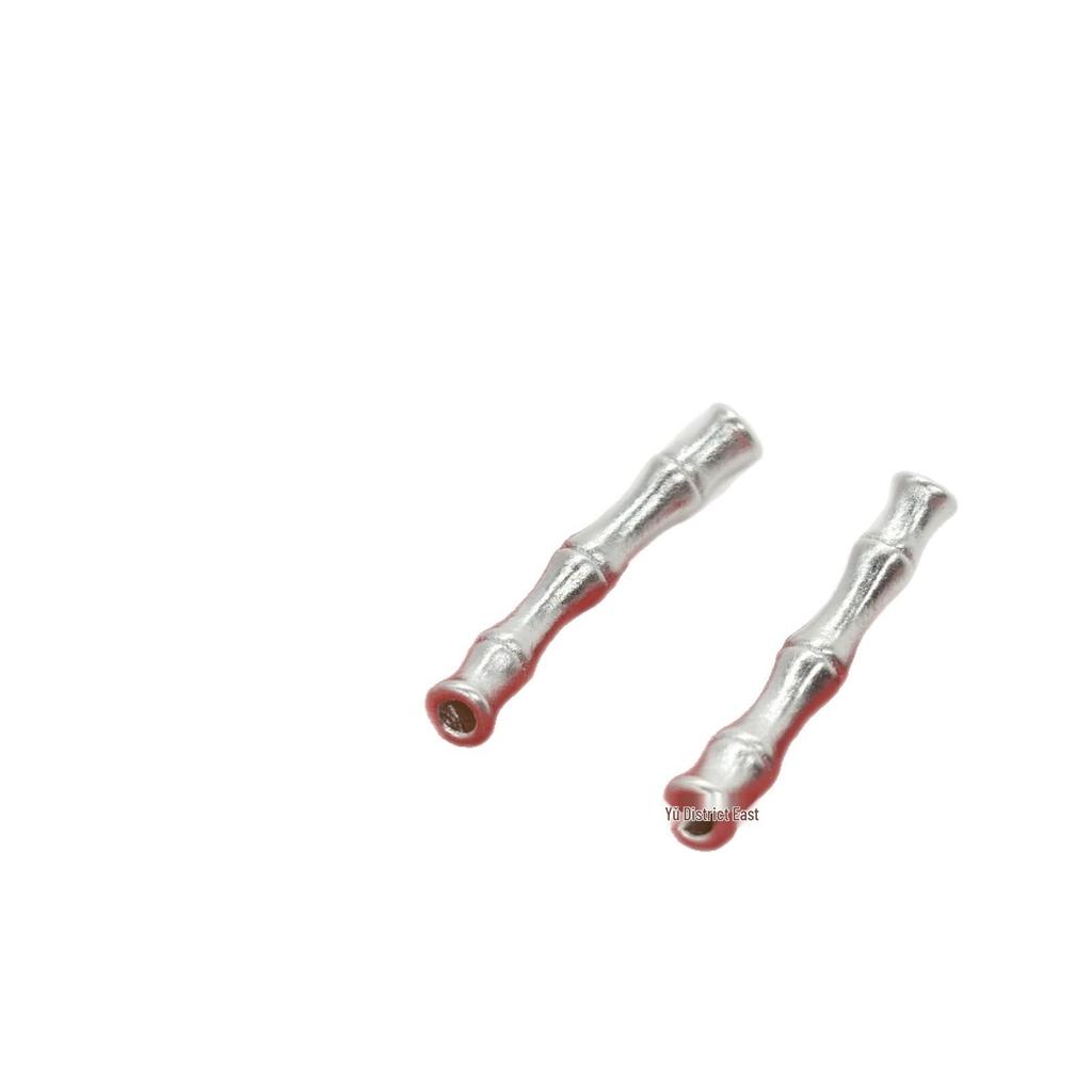 Sterling Silver 999 Bamboo Luck Transfer Beads 3D Craft Loose Silver Beads for DIY Jewelry, Bracelets, or Rope Wristbands