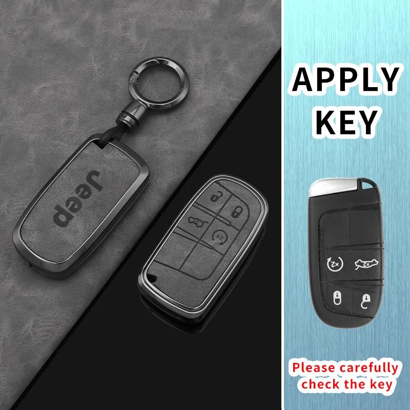 Für Jeep Zinklegierung Leder Auto Schlüsselhülle Abdeckung Schale Für Jeep Renegade Wrangler Patriot Grand Cherokee WK2 KL Compass Liberty