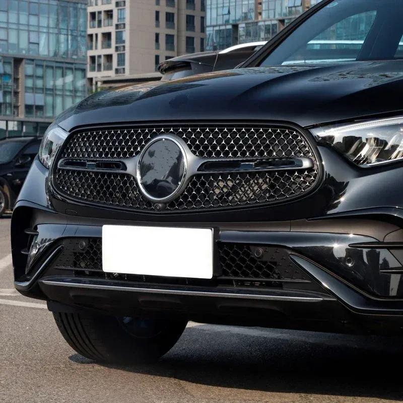 Black ABS Center Grille Cover Strip Trim For Mercedes Benz GLC Class X254 2023+ GLC260 GLC300 AMG Auto Accessories