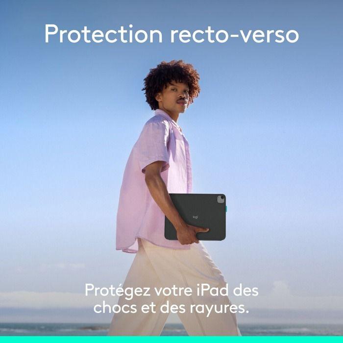 Accessoires tablette logitech flip folio, étui clavier pour ipad pro 13 pouces (m4) et ipad air 13 pouces (m2 et m3) (2024, 2025) -