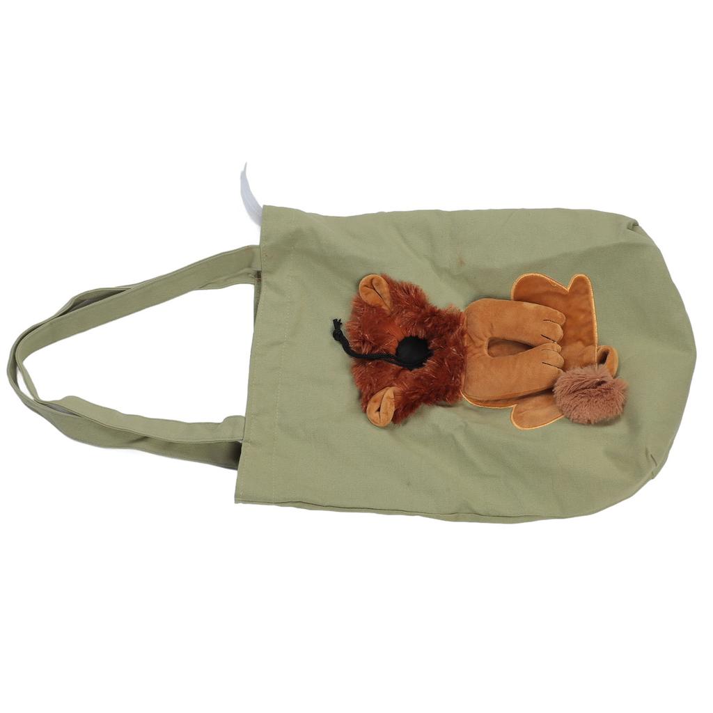 Pet Canvas Shoulder Bag Breathable Portable Pet Outing Shoulder Bag Cute Dog Carrying Bag Adjustable Cat Carrier Bag