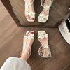 New French butterfly super fairy thick heel sandals women's summer 2025 new square head open toe with skirt sandals