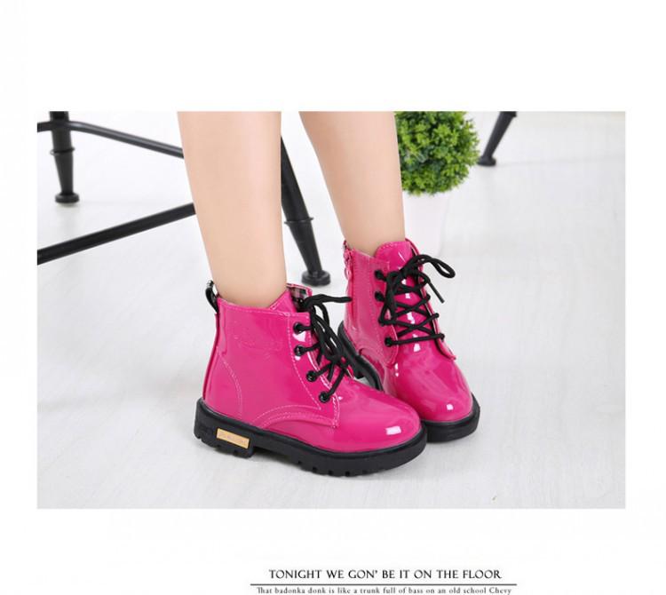 Kids' Non-slip Leather Ankle Boots - Autumn/Winter Velvet-Lined for Boys and Girls