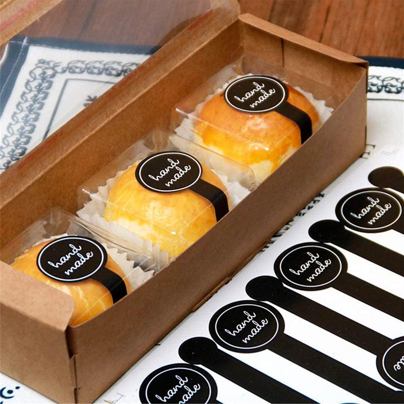 10 Sheets Long Style Self-Adhesive Sticker Cake Packaging Sealing Label Package Box Decoration Diy Tamper-Proof Stickers