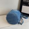 Embroidered Drawstring Bucket Bag Women's Denim Multi-Purpose Shoulder Bag