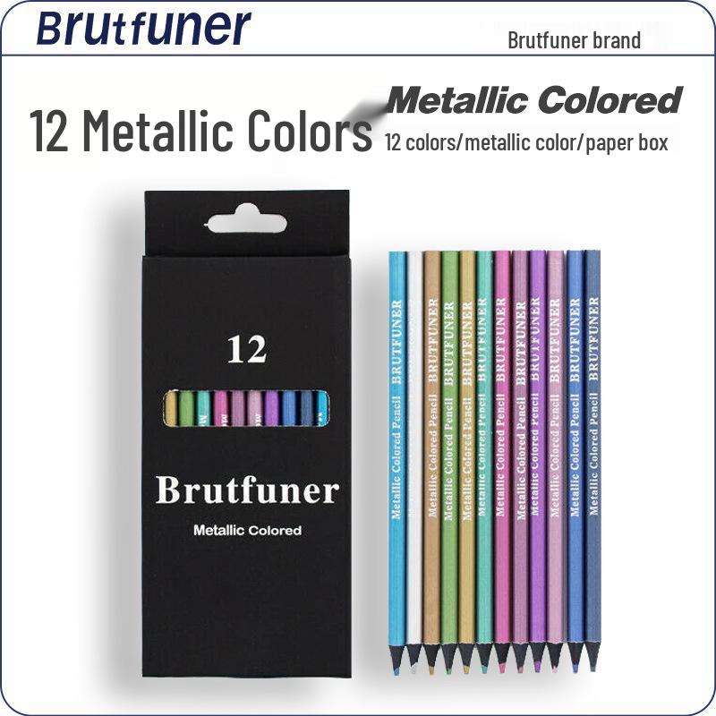 

New Book Fan 50 Metallic & Morandi Gray Colored Pencils Set Metallic Color Pencils
