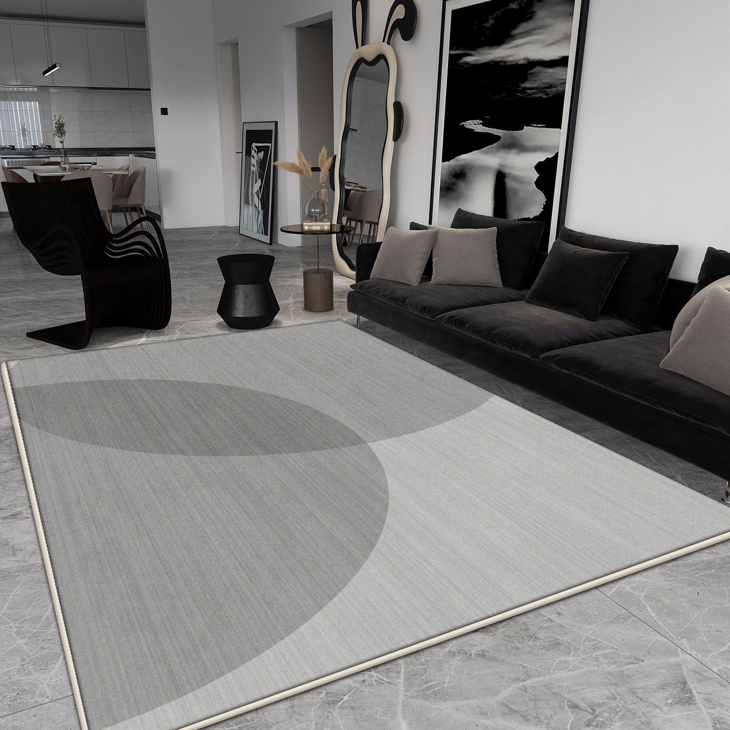 Gray Simple Large Carpet for Living