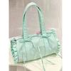 2024 Summer Mint Green Bowknot Casual Tote Bag - Lightweight & Versatile with Large Capacity