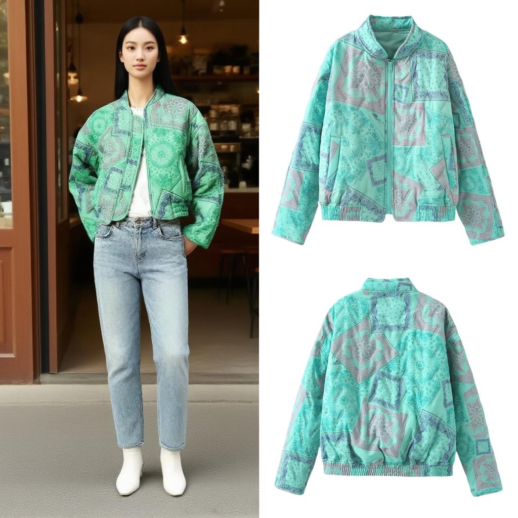 European and American popular early autumn new women's clothing European and American Internet celebrities French short thin cotton jacket