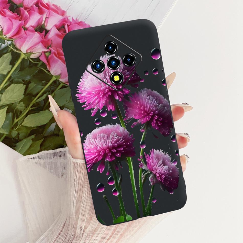For Infinix Zero 8 8i X687 X687B Cute Flower Butterfly Cat Painted Case For Infinix Zero8 Zero8i Black Silicone Soft Phone Cases