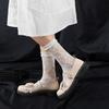 Ruffle Lolita JK Mid-Calf Socks Net Socks Mid-Calf and Long Flower Leg Warmers Transparent Academy Style Lace Silk Hosiery Gift