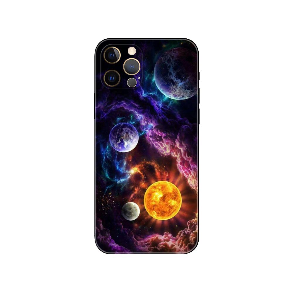 

Чохол для телефону Interstellar Purple Space Star для iphone 5s 2020se 6s 7 8 plus x 10 XR XS 11 12 13 mini pro MAX чорна tpu задня кришка iphone 13pro MAX
