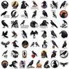 50pcs Black Crow Animal Graffiti Stickers Cartoon Decals For Phone Notebook Suitcase Funny Kids Toy