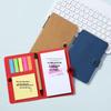 Bærbar ensfarvet blok med post-its, indeksfaner og pen