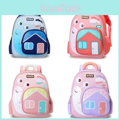 Kids Cartoon Snail Print School Backpack With Breathable Nylon For Preschoolers
