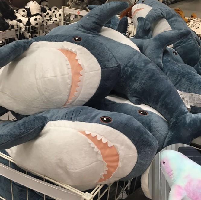 60/80/100/120/140cm Stuffed Animal Plush Shark Skin With Zipper Logo Available Shark Plush Toy Animal